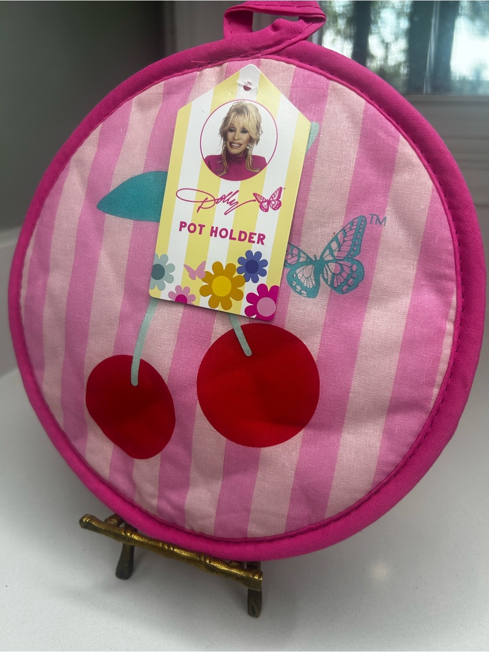 NWT Dolly Parton Pot Holder - Pink Cherry Design